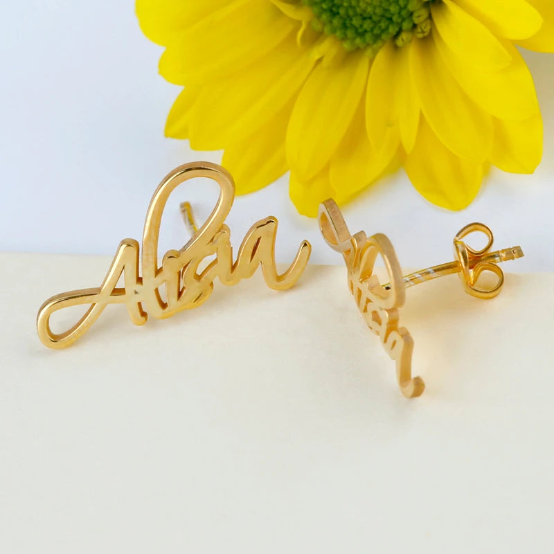 Script Earrings
