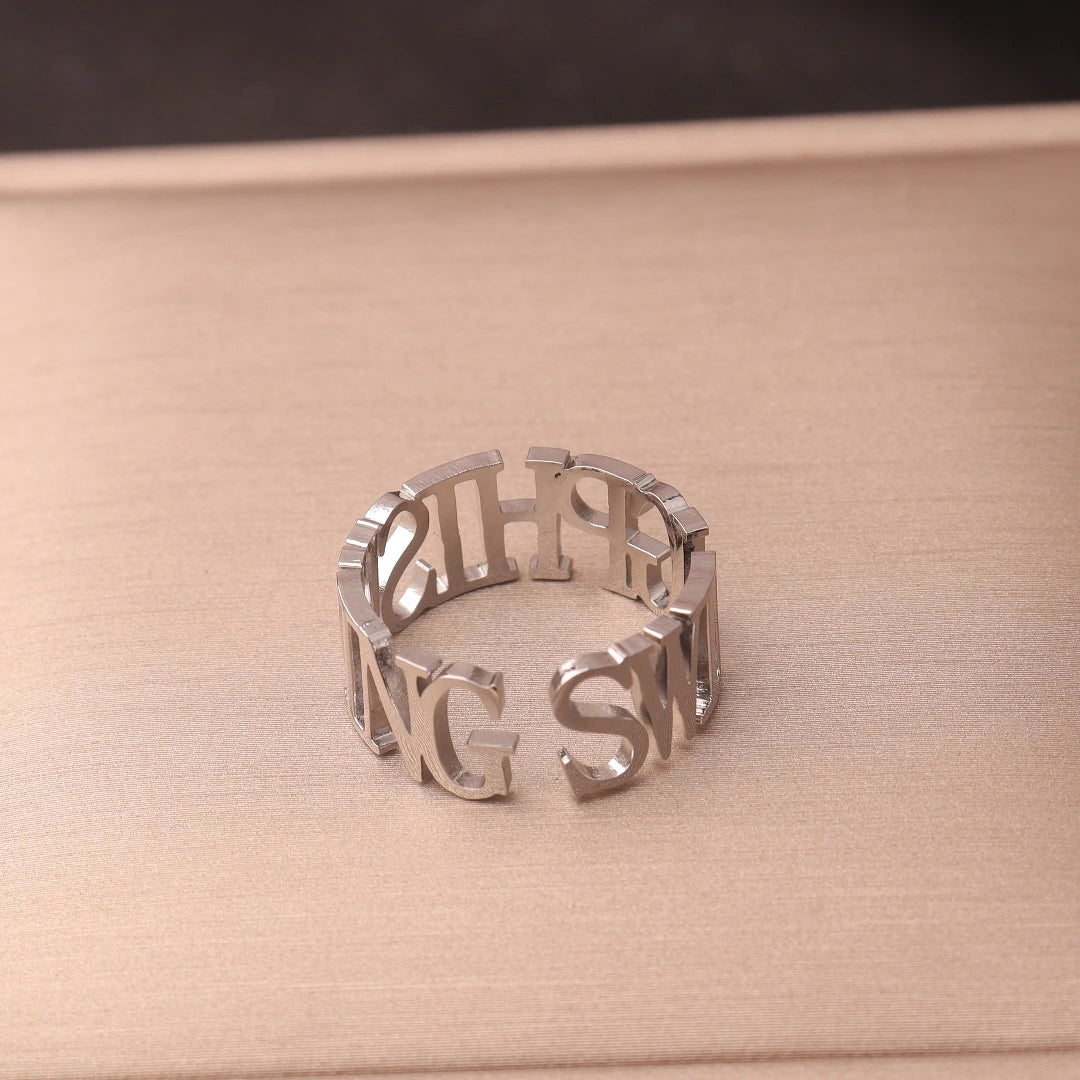 Personalized Double Name Ring
