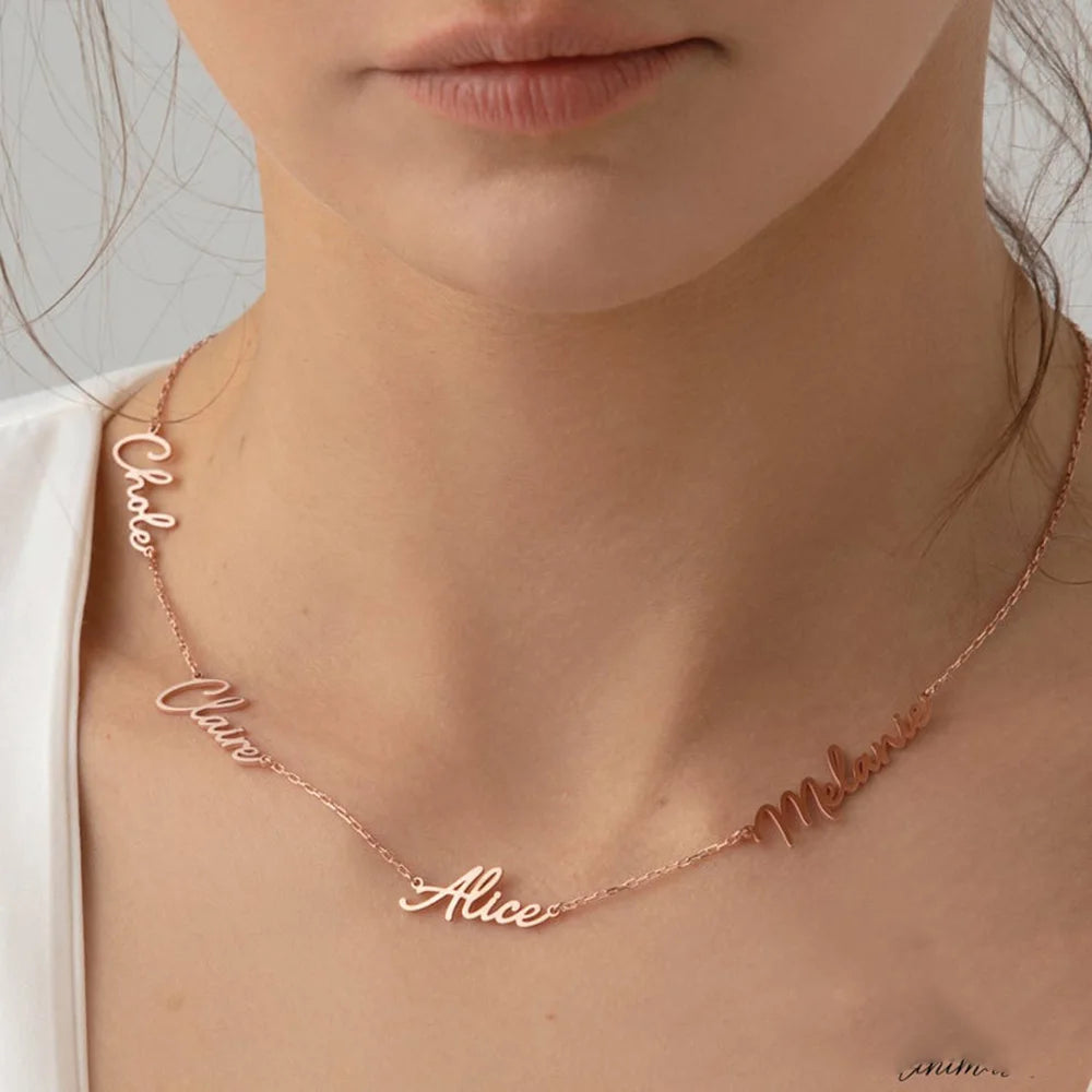 Multiple Nameplate Pendant Necklace