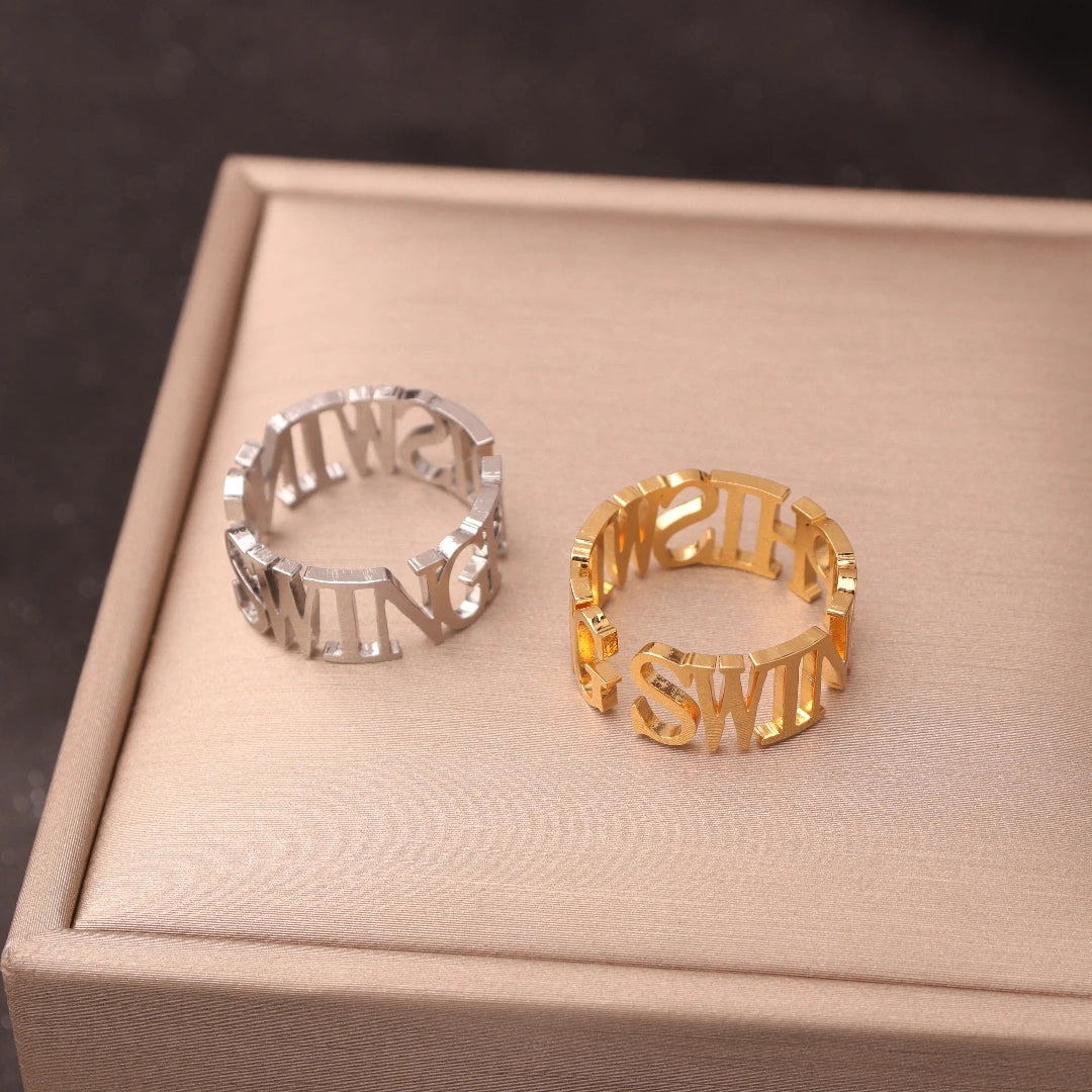 Personalized Double Name Ring