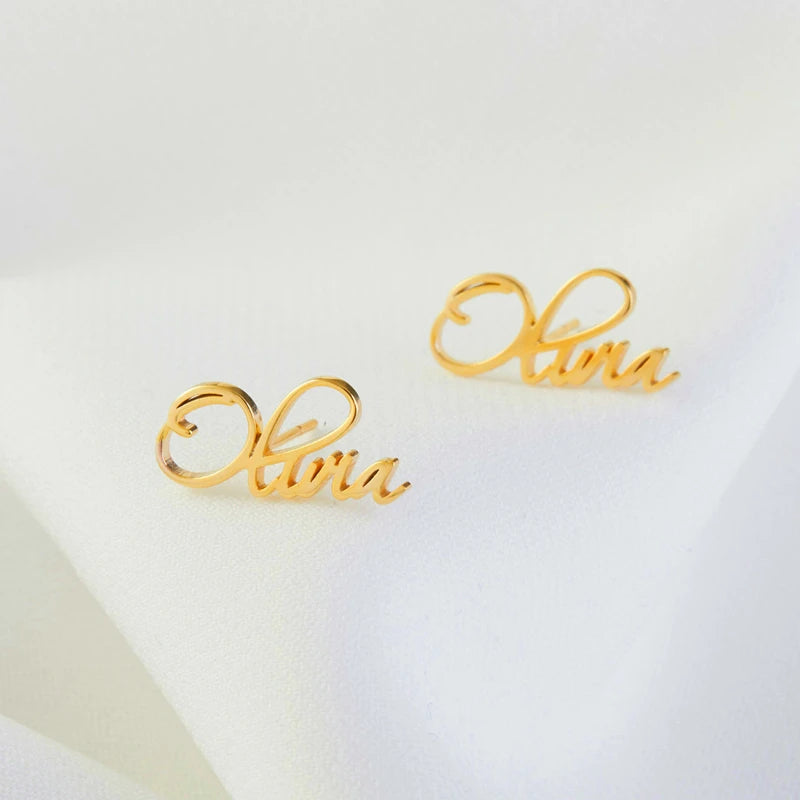 Script Earrings