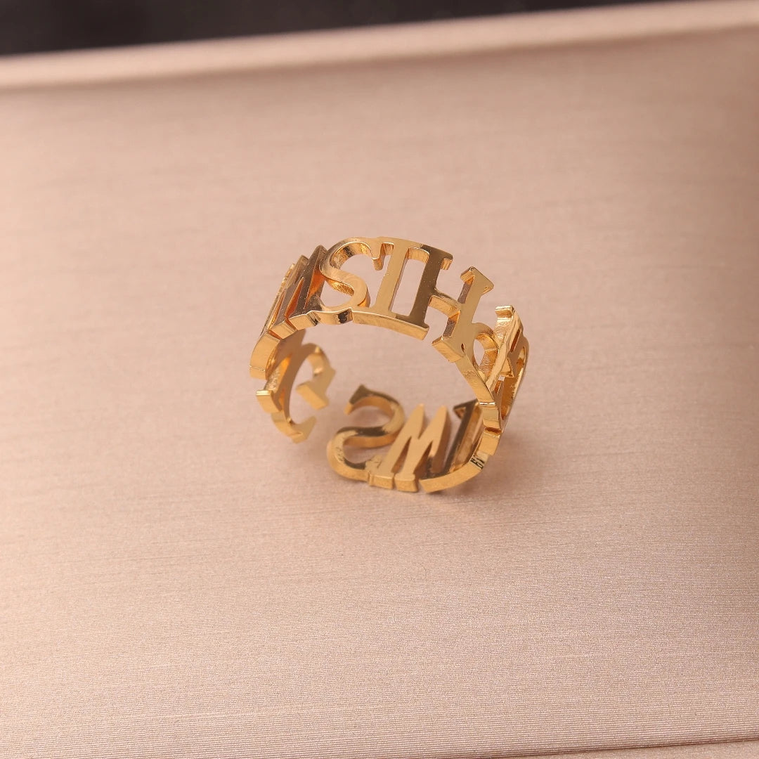 Personalized Double Name Ring
