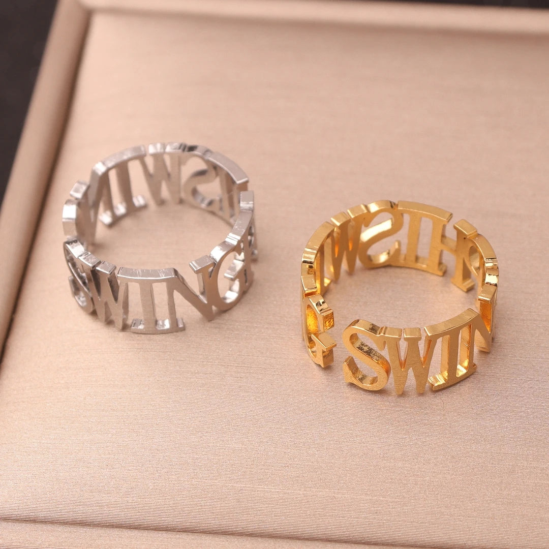 Personalized Double Name Ring