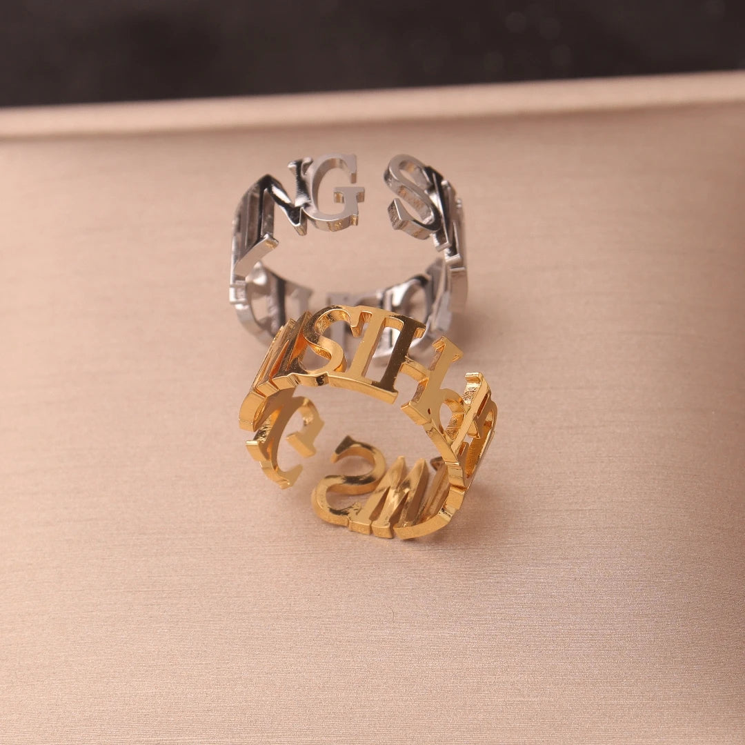 Personalized Double Name Ring