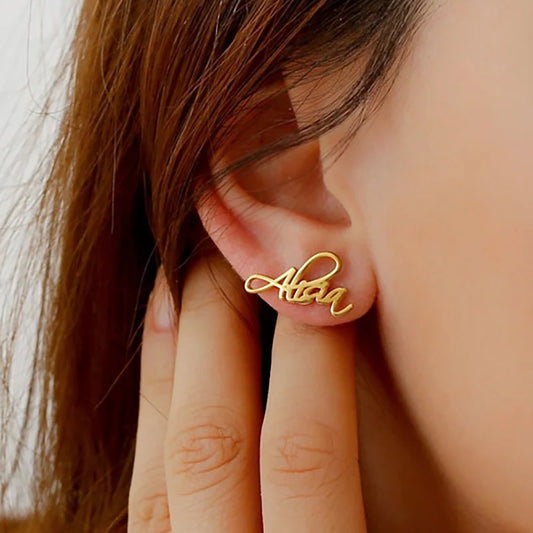 Script Earrings