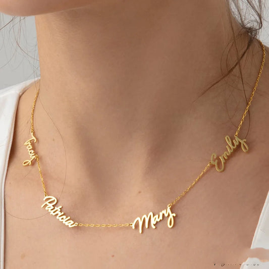 Multiple Nameplate Pendant Necklace
